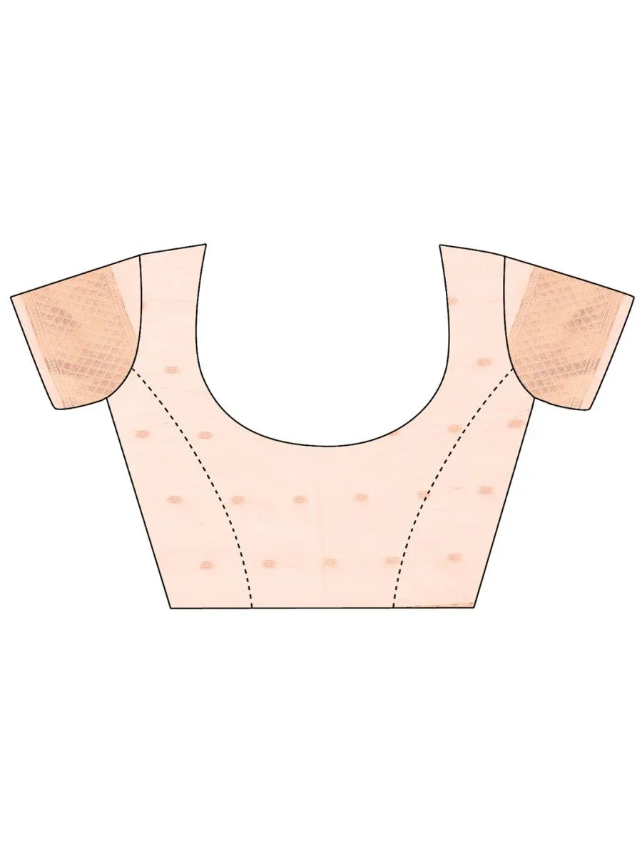 Orange Linen Cotton Saree With Blouse Piece - EZBER