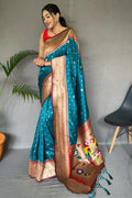 Deep Blue Paithani Saree - EZBER