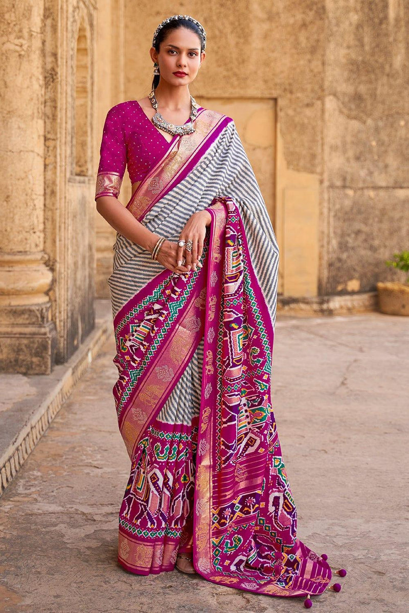 Berry Purple Patola Saree - EZBER