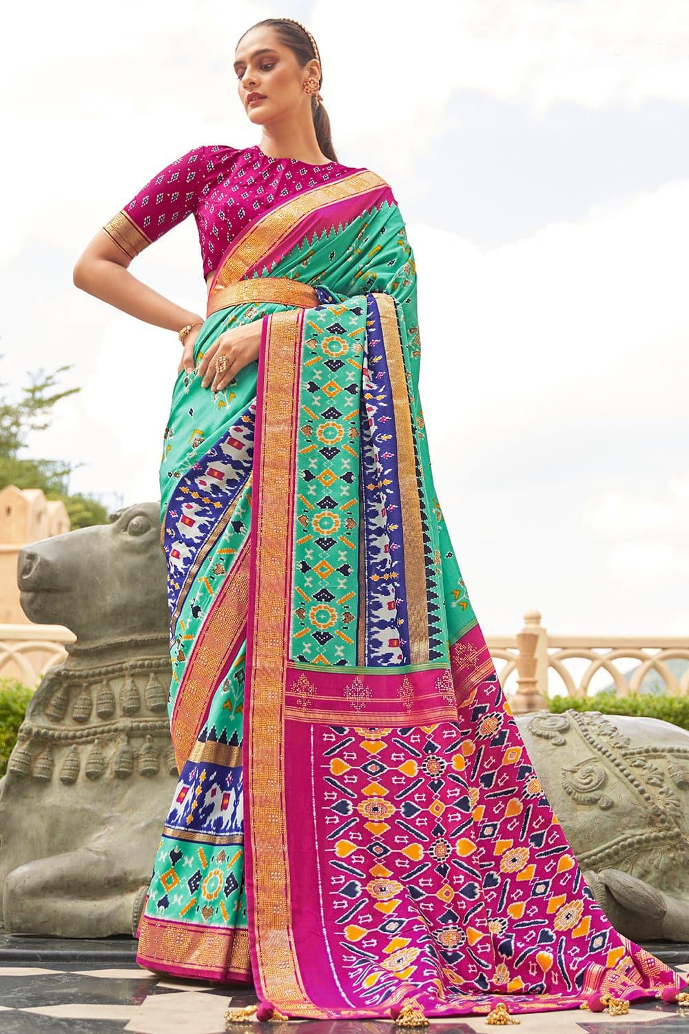 Blue Patola Saree - EZBER