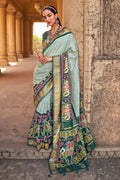 Dark Green Patola Saree - EZBER