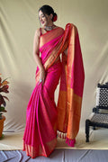 Magenta Pink Patola Saree - EZBER