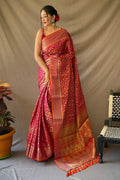 Magenta Pink Patola Saree - EZBER