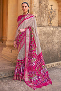 Magenta Pink Patola Saree - EZBER