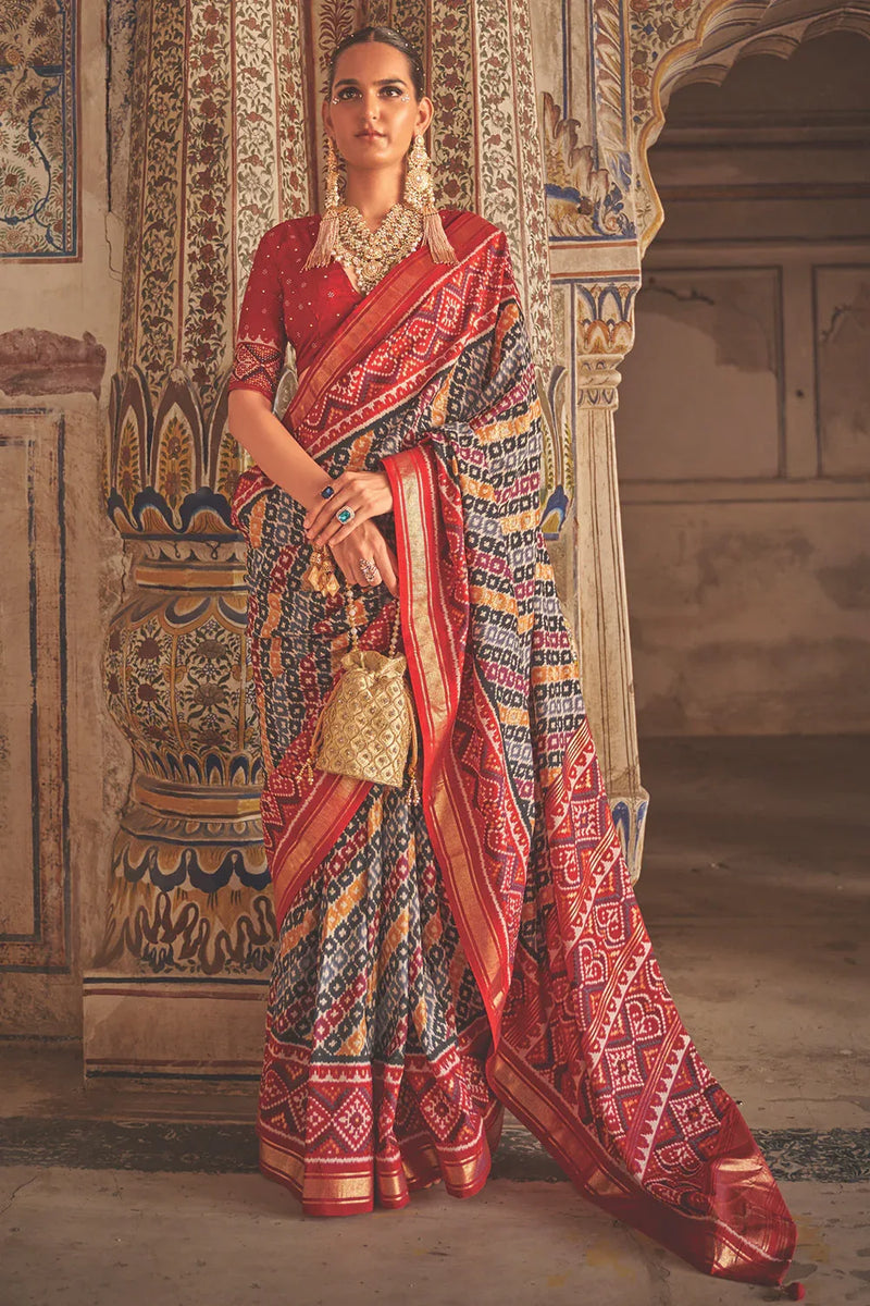 Multicolour Patola Saree - EZBER