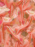 Peach Banarasi Silk Saree With Blouse Piece - EZBER