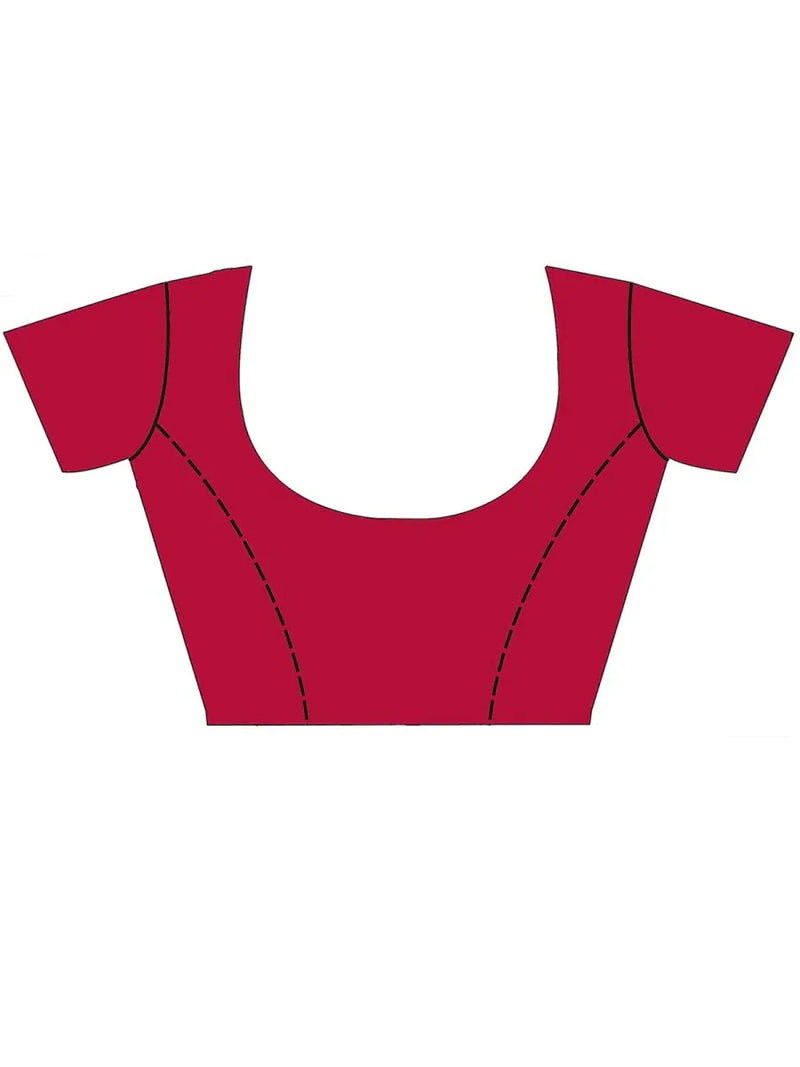 Peach Banarasi silk Saree With Blouse Piece - EZBER