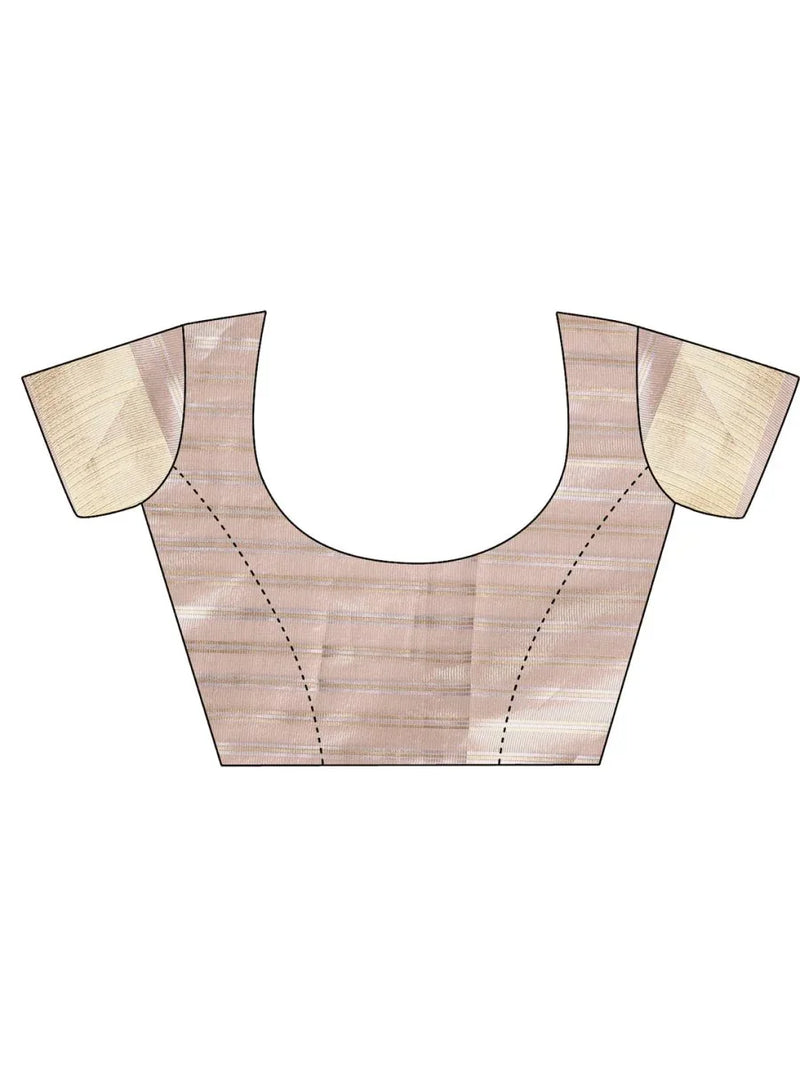 Peach CHICAGO Organza Saree with Blouse Piece - EZBER