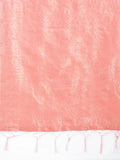 Peach Cotton Saree With Blouse Piece - EZBER