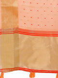 Peach Organza Saree With Blouse Piece - EZBER