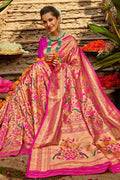 Pearlescent Magenta Pink Paithani Saree - EZBER