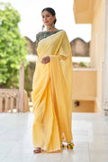 Pineapple Yellow Mulmul Cotton Saree - EZBER