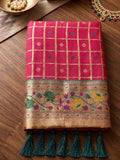 Pink Banarasi Silk Contrast Pallu Saree | EZB SI04 SUKLN1005 - EZBER