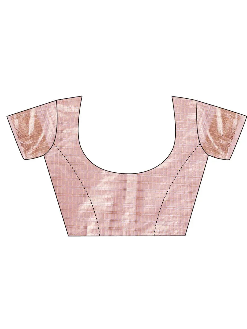 Pink CHICAGO Organza Saree with Blouse Piece - EZBER