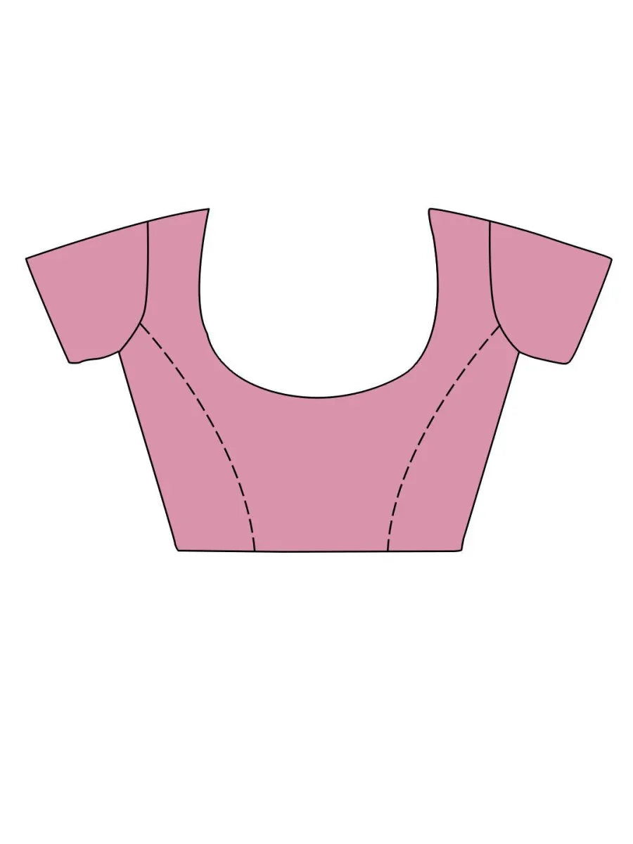 Pink Cotton Festive Wear Saree With Blouse Piece - EZBER