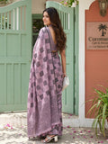 Pink Linen Cotton Handloom Saree | EZB SI04 SUVAN1002