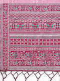 Pink Linen Cotton Saree With Blouse Piece - EZBER