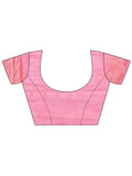 Pink Linen Cotton Saree With Blouse Piece - EZBER
