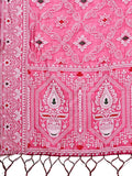 Pink Linen Cotton Saree With Blouse Piece - EZBER