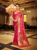 Pink Organza Festive Wear Saree With Blouse Piece - EZBER