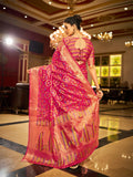 Pink Organza Festive Wear Saree With Blouse Piece - EZBER