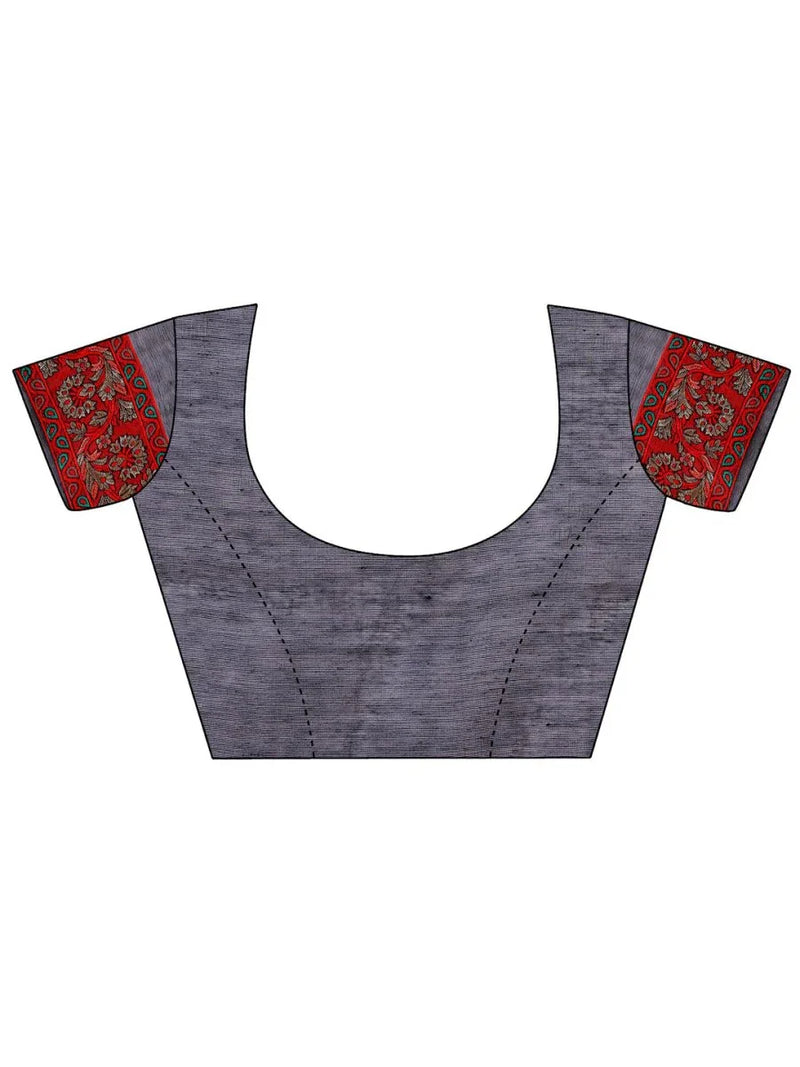 Pink Pashmina Cotton Saree With Blouse Piece - EZBER