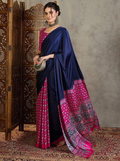 Pink Semi Modal Saree | EZB GF02 LUX 17006 - EZBER