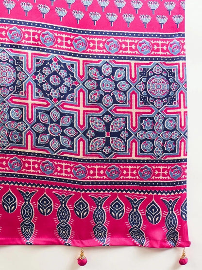 Pink Semi Modal Saree | EZB GF02 LUX 17006 - EZBER