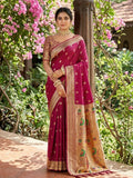 Pink Silk Blend Handloom Saree | EZB SI04 SUPAR1008 - EZBER