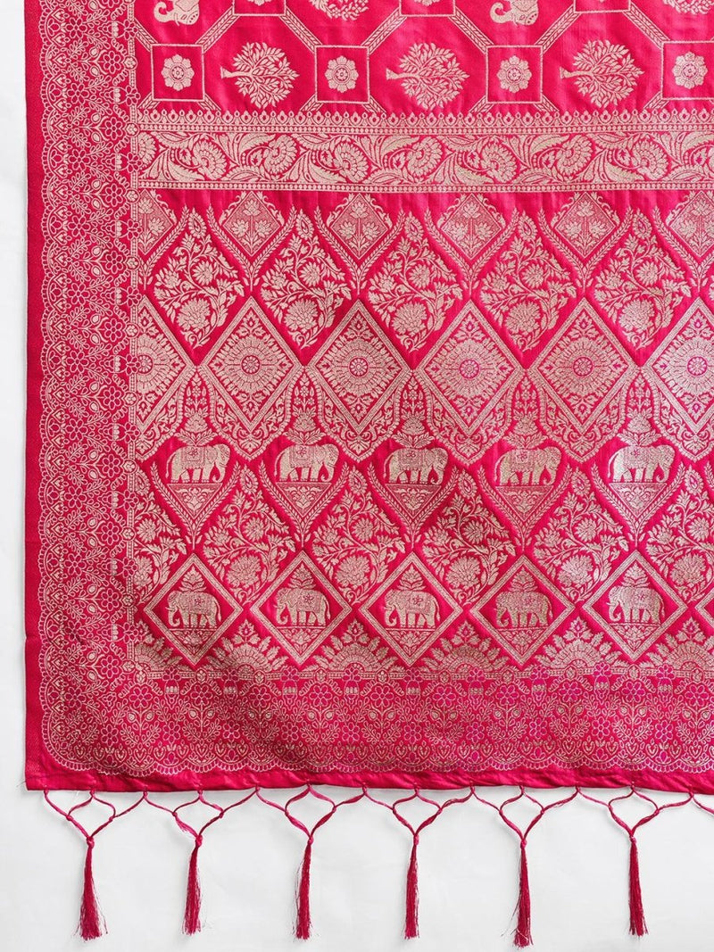 Pink Silk Blend Handloom Saree | EZB SI04 SURJW2006 - EZBER