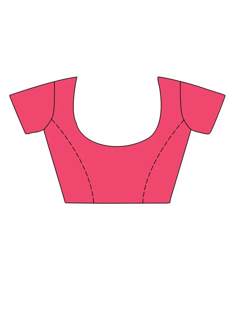Pink Silk Saree With Blouse Piece - EZBER