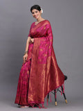 Pink Silk Saree With Blouse Piece - EZBER