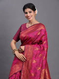 Pink Silk Saree With Blouse Piece - EZBER