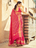 Pink Soft Silk Festive Wear Saree With Blouse Piece - EZBER