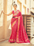 Pink Soft Silk Festive Wear Saree With Blouse Piece - EZBER