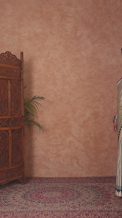 Semi Modal Green Printed Saree | EZB GF02 LUX 25002