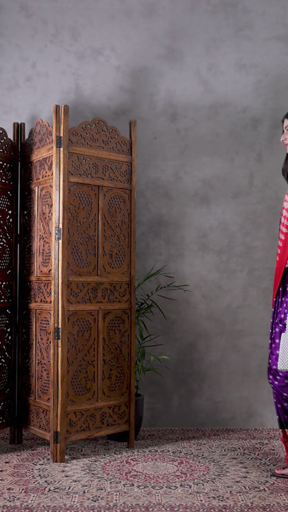 Purple Semi Modal Ajrakh Print Saree  | EZB GF02 LUX 5003