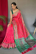 Punch Pink Patola Saree - EZBER