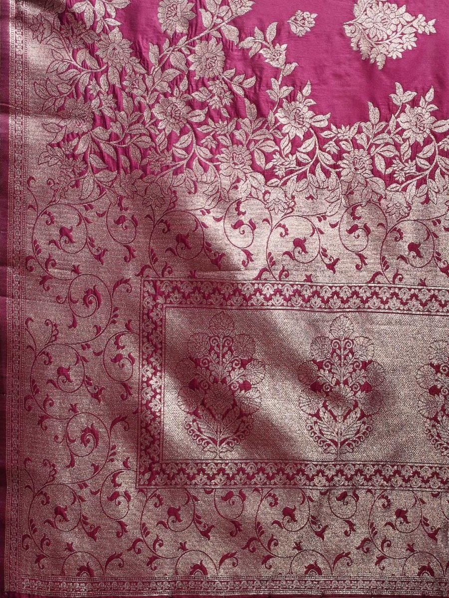 Purple Banarasi Silk Brocade Saree | EZB SI04 ASSIL1002 - EZBER