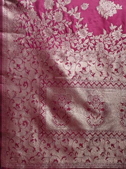 Purple Banarasi Silk Brocade Saree | EZB SI04 ASSIL1002 - EZBER