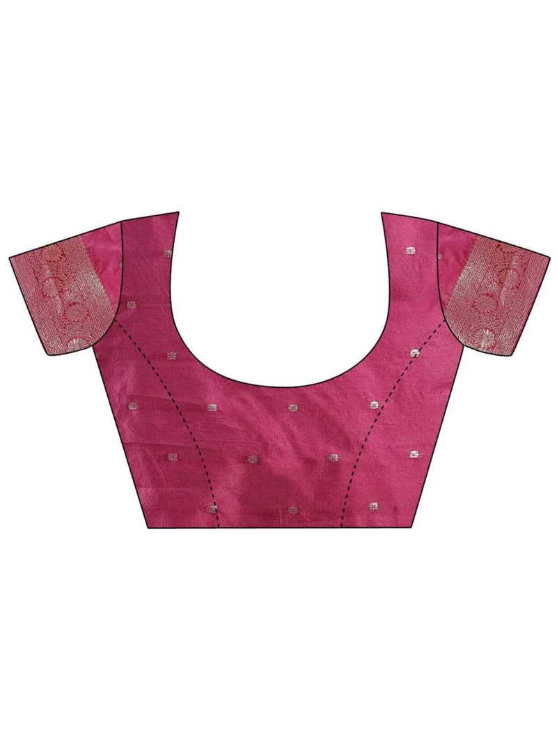 Purple Banarasi Silk Saree With Blouse Piece - EZBER