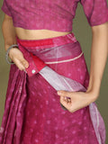 Purple Cotton Saree With Blouse Piece - EZBER