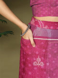 Purple Cotton Saree With Blouse Piece - EZBER