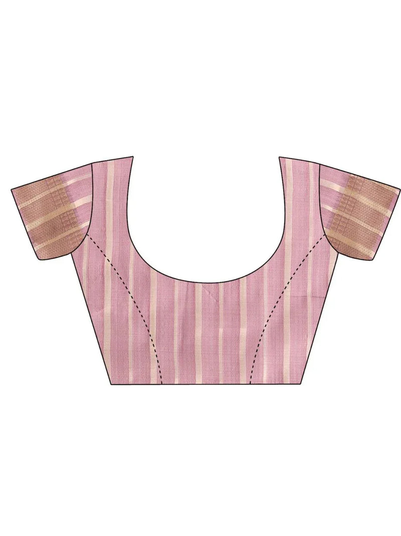 Purple FOSHAN Organza Saree with Blouse Piece - EZBER