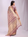Purple FOSHAN Organza Saree with Blouse Piece - EZBER