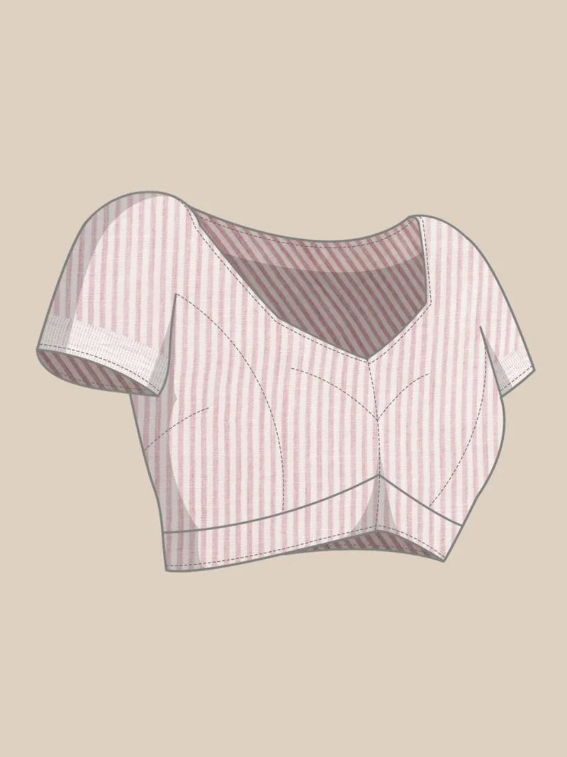 Purple GLORY LINEN Saree with Blouse Piece - EZBER