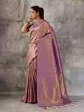 Purple Kanjivaram Silk Blend Brocade Saree | EZB SI04 SUPRS1004 - EZBER