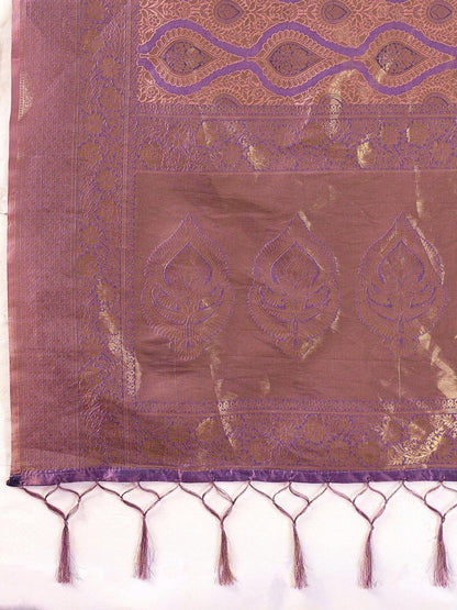 Purple Kanjivaram Silk Blend Brocade Saree | EZB SI04 SUPRS1004 - EZBER