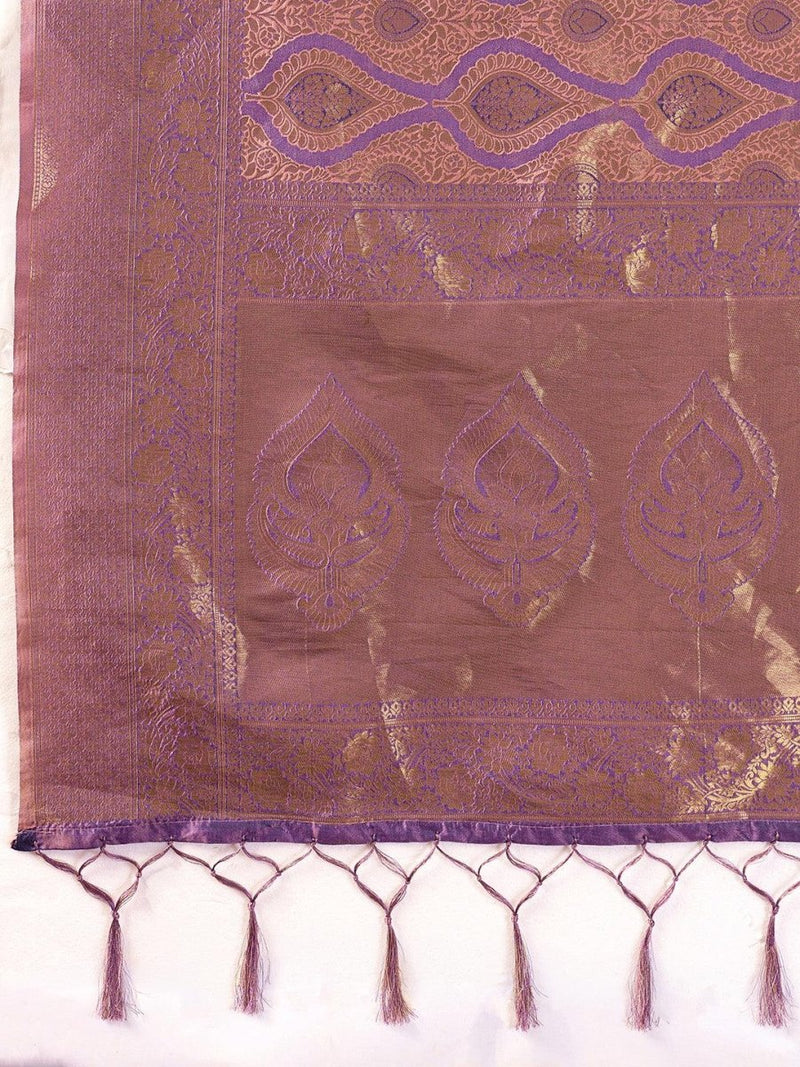 Purple Kanjivaram Silk Blend Brocade Saree | EZB SI04 SUPRS1004 - EZBER