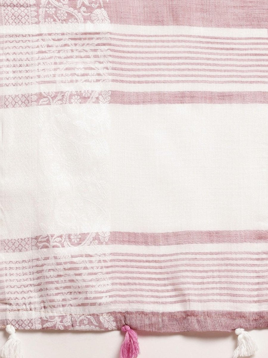 Purple Linen Cotton Handloom Saree | EZB SI04 SGGLO-3005 - EZBER